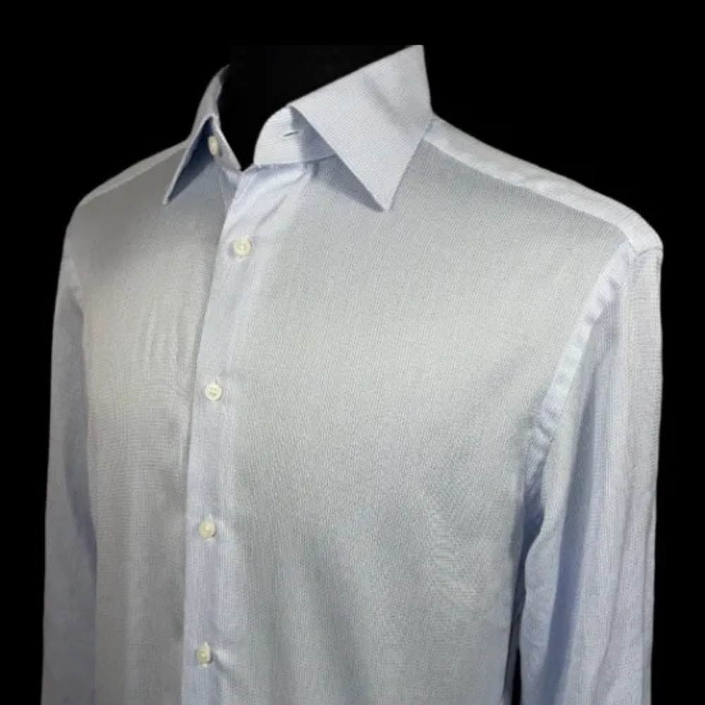 SUITSUPPLY BLUE WOVEN DRESS SHIRT SZ 16/33.5 SLIM FIT ITALIAN CLOTH